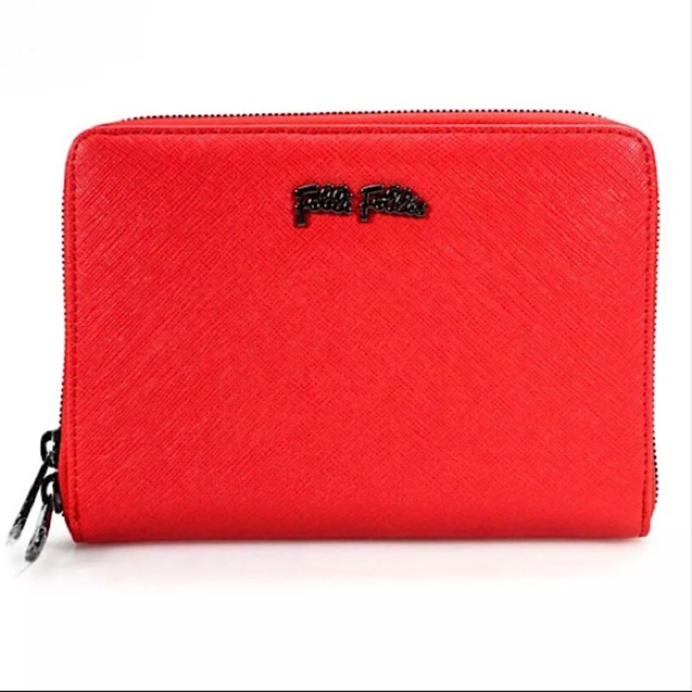 Folli Follie Faux Red Leather Zipper Wallet...New